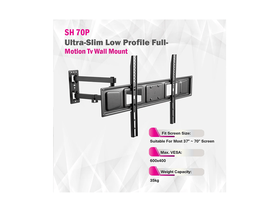 Skill Tech SH 70P Ultra-Slim Low Profile Full-Motion Tv Wall Mount in Qatar Skill Tech SH 70P Ultra-Slim Low Profile Full-Motion Tv Wall Mount in Qatar